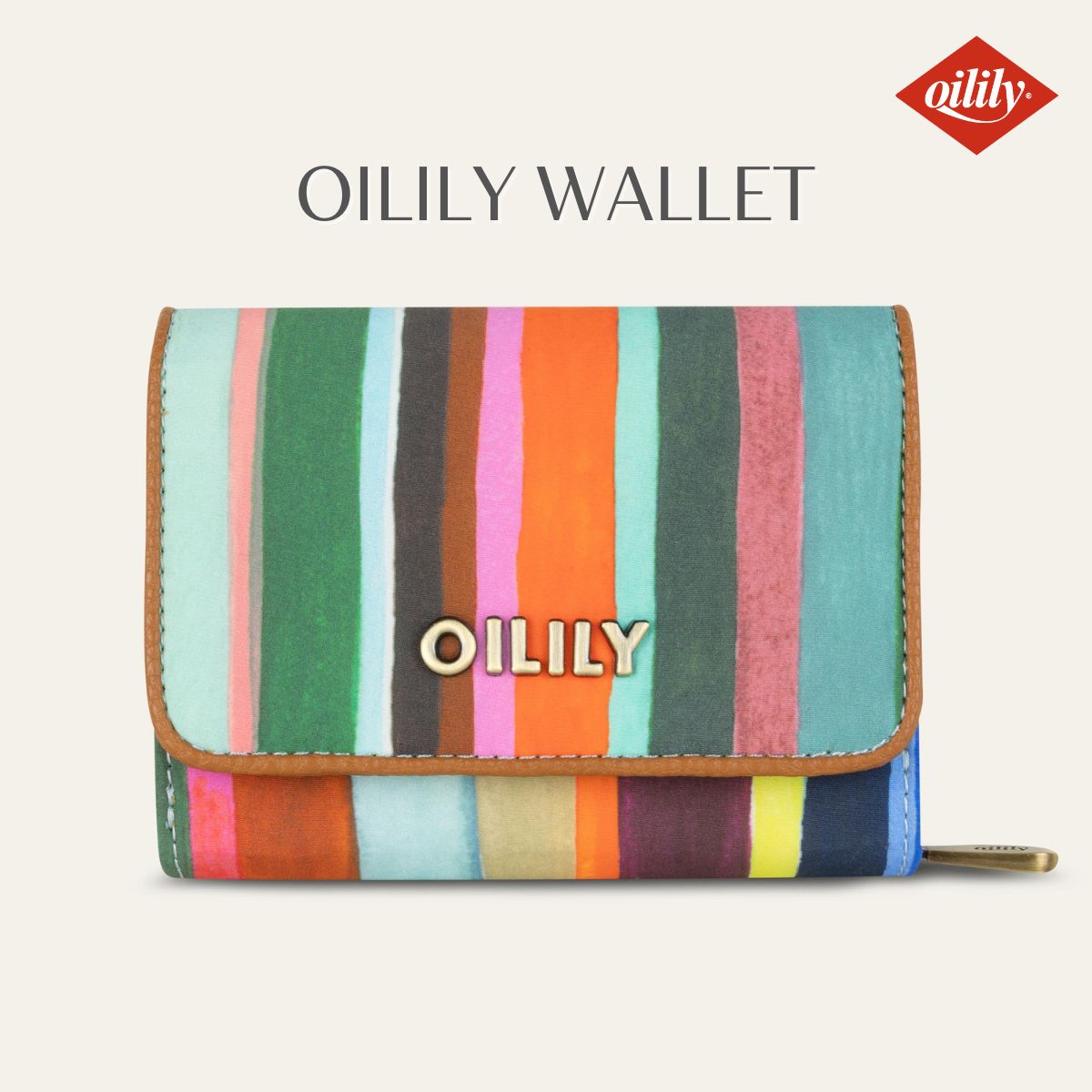 【oil16100】財布 三つ折り ピエテルネッレ ストライプ チューリップカラー