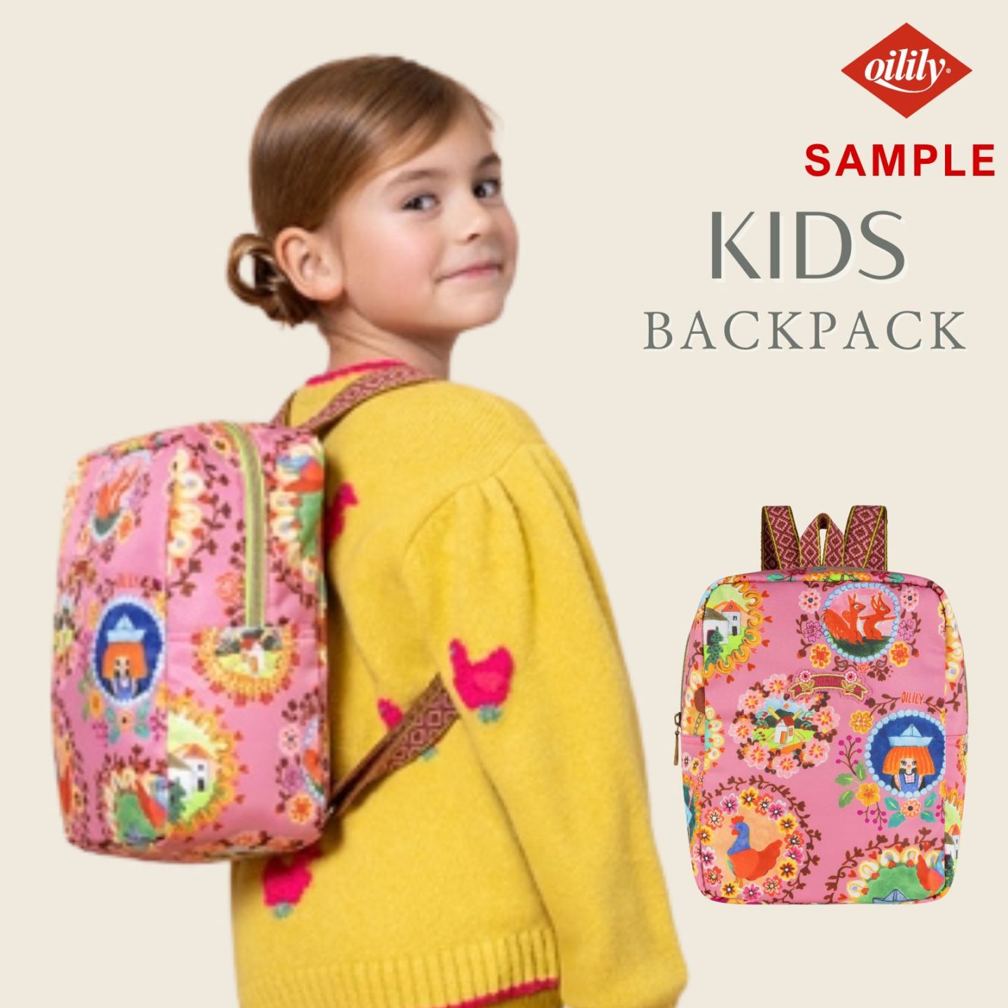 ■サンプル■【oil1674】リュック リメイクプリント スクエアリュック マディプリント ピンク 