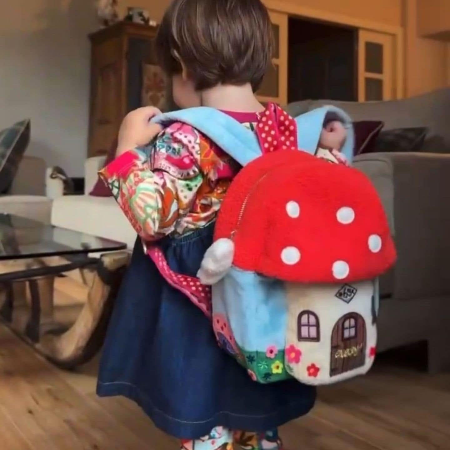 【oil1584】ベビー キッズ リュック きのこ バックパック きのこのお家 