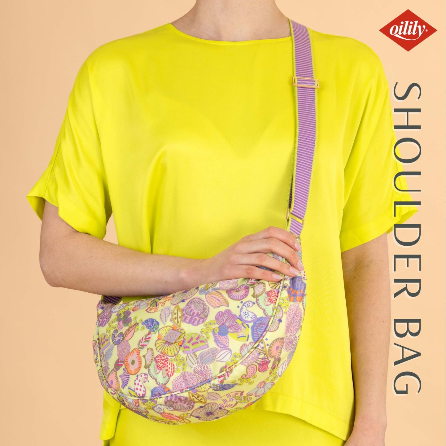 【oil1303】 ショルダーバッグ Baori ガーデンプリント ライム 花柄