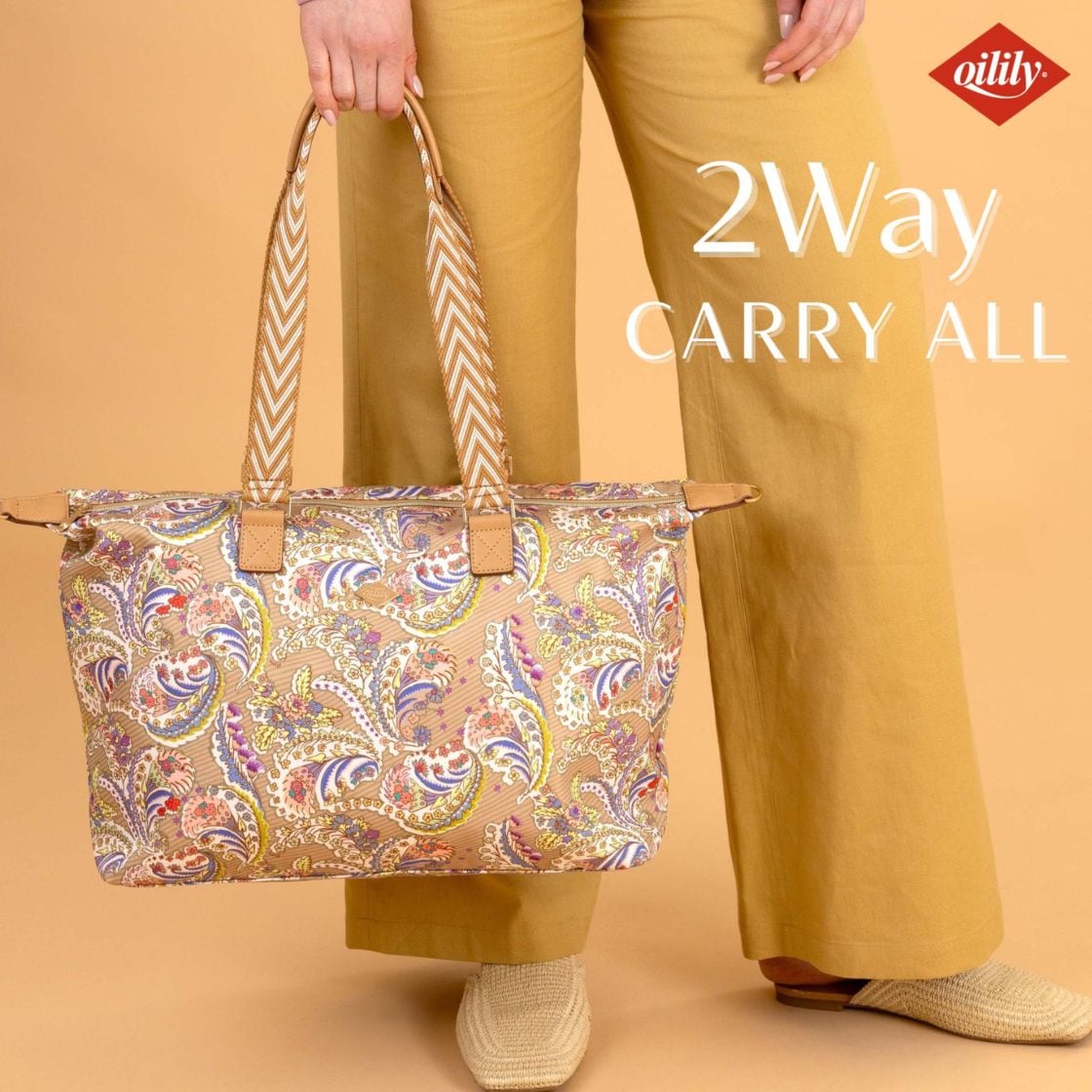 【oil1309】2way キャリーオン ショルダーバッグ ラクシュミー ペイズリー A4 キャリーオール  軽量