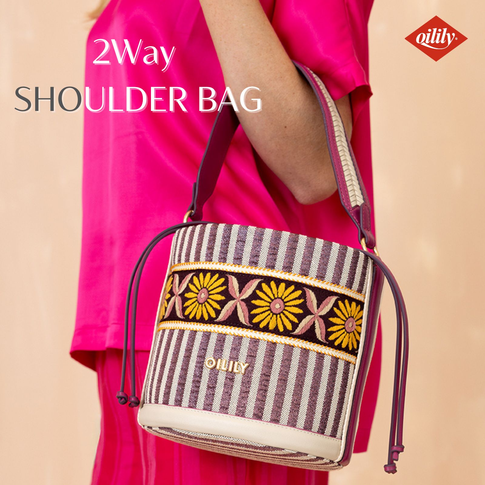 【oil1337】2way ラウンドバッグ コットン 花柄 刺繍 ハンドバッグ ショルダーバッグ  