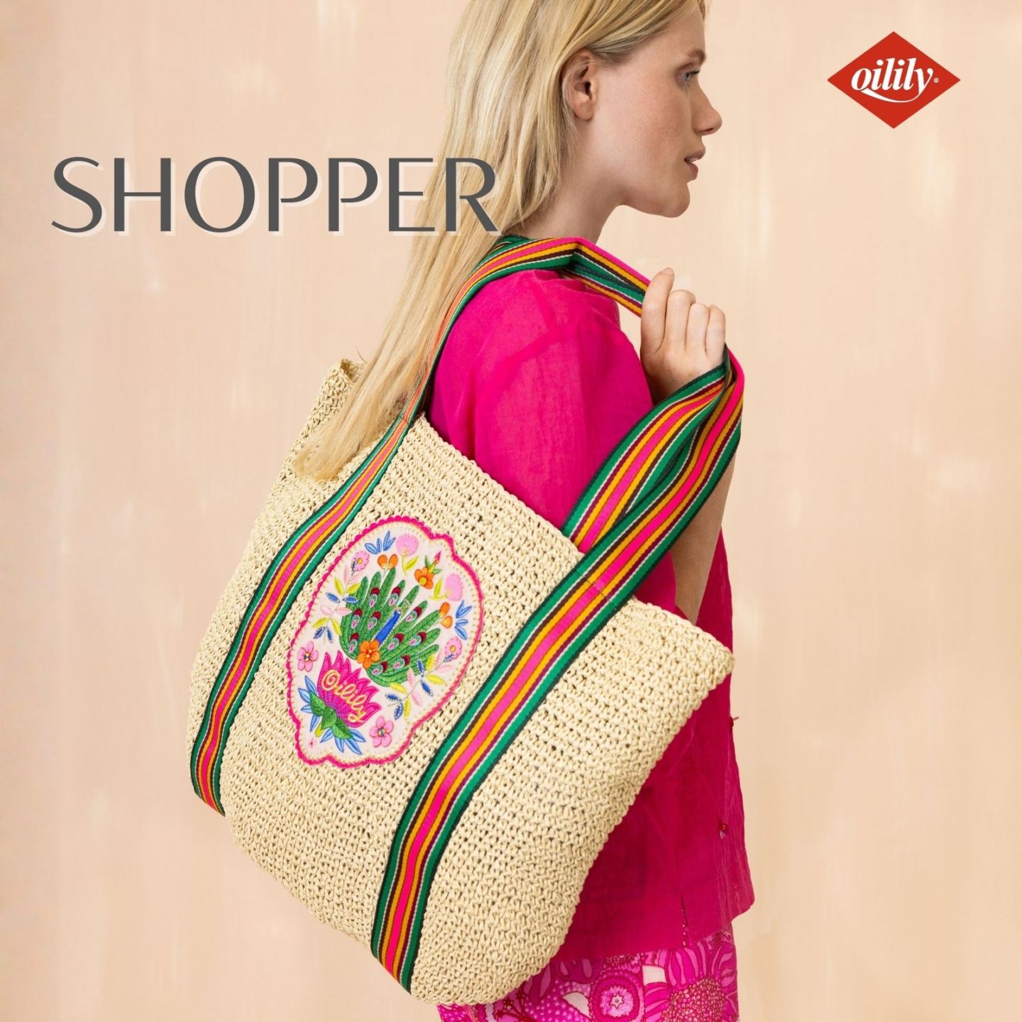 【oil1348】 トートバッグ ストローバッグ ショッパー 籐