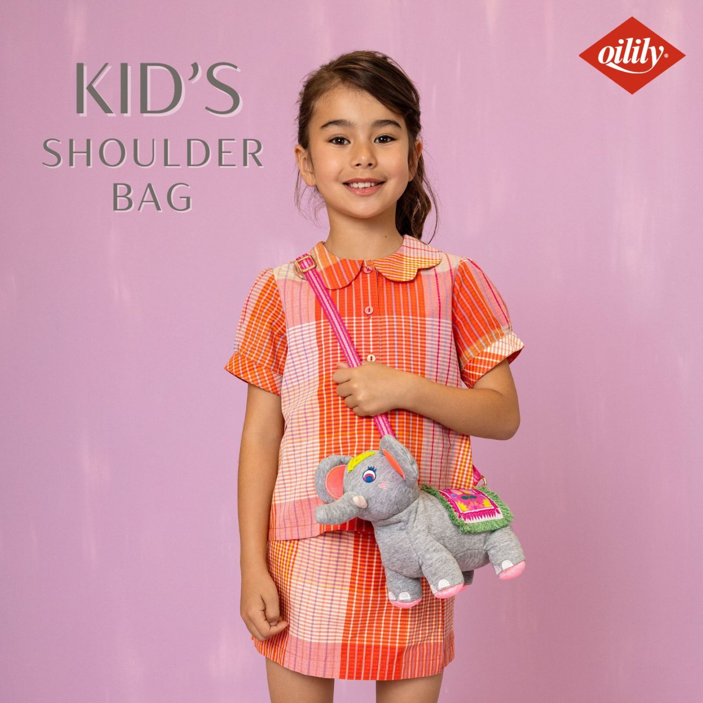 【oil1357】キッズ ショルダーバッグ エレファント ぞう