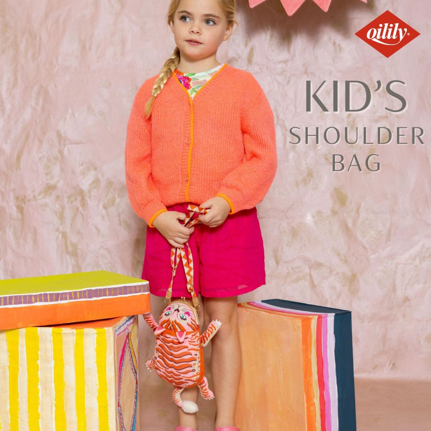 【oil1358】キッズ ポシェット タイガー トラ がま口 ショルダー