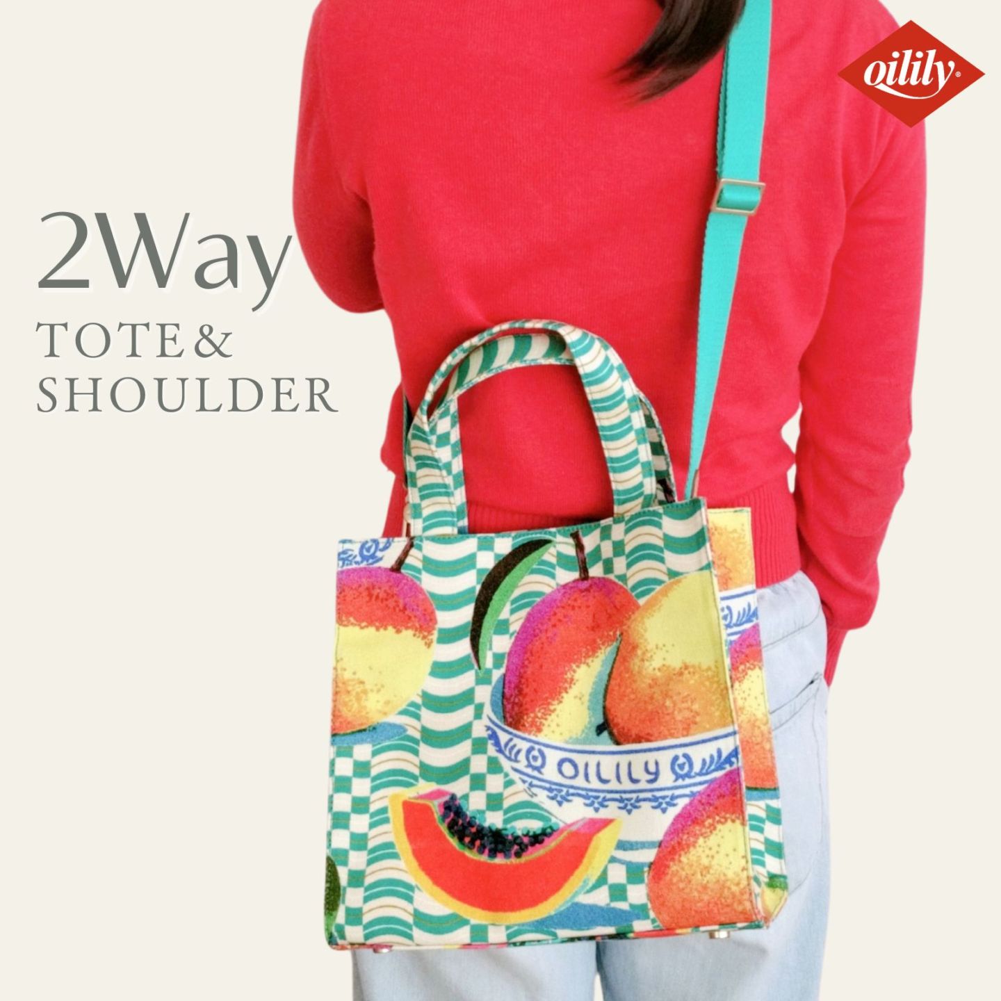 【oil1384】 トートバッグ フルーツ  ショッパー