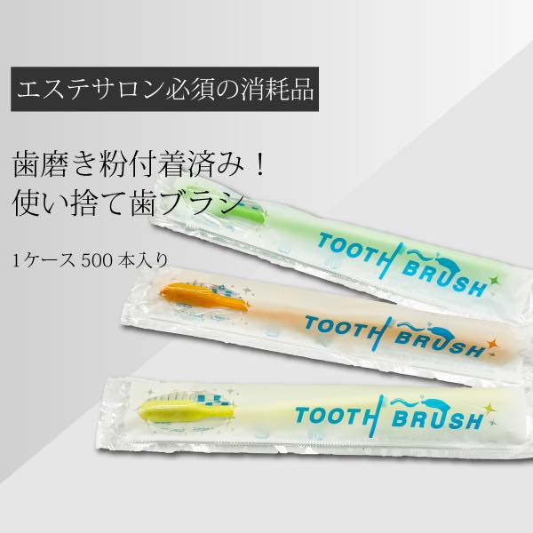 送料無料♪粉付き歯ブラシ500本組　使い捨てハブラシ 業務用 使い捨て 歯ブラシ 粉付き 500本 ケース売り 粉付歯ブラシ 歯みがき インスタントハブラシ ホテルアメニティ 個包装 ：当日出荷