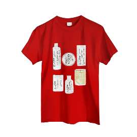イラスト入り赤Tシャツ 赤マル オーバーサイズTシャツ（レディース） - PACIFIC OCEAN