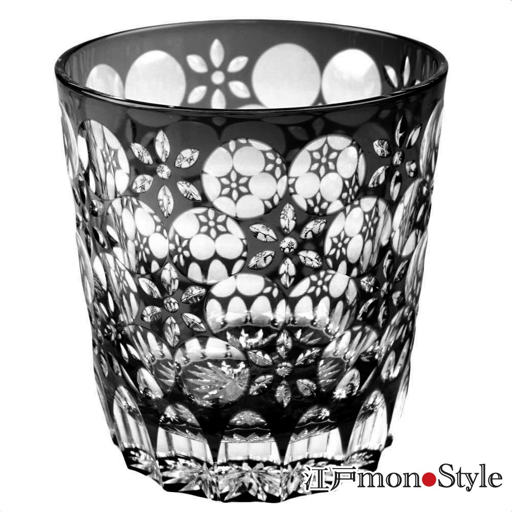 さえら　アンリコ　花器　ANLICO ガラス製 送料無料】江戸切子グラス(万華鏡/黒)【名入れ・メッセージ入れ可