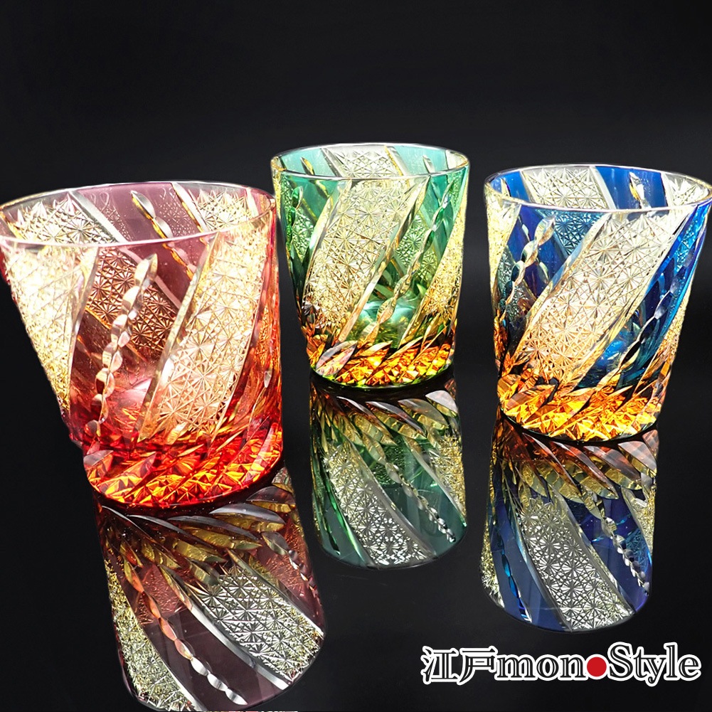 江戸の彩飾 M-1480-2N 七宝花菱文様 天開オールド ペア – 硝子工房 彩鳳