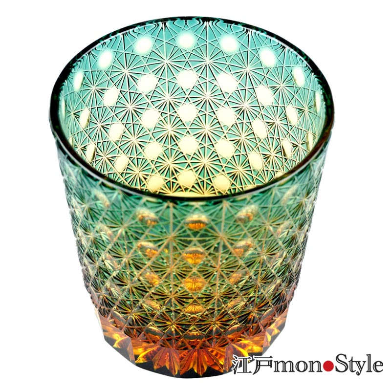 江戸切子抹茶椀 アンバーカラー 江戸切子抹茶椀 アンバーカラー 江戸切子抹茶椀 アンバーカラー