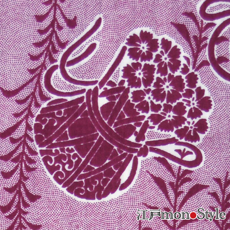 在庫限り】長板染め手ぬぐい【つづみに鮫小紋】 江戸monoStyle