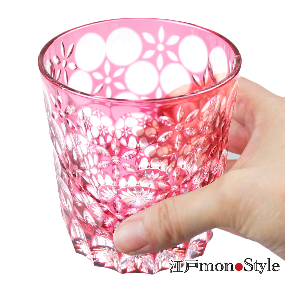 江戸切子 赤色 蓋付きカットガラス 江戸切子 赤色 蓋付きカットガラス 【公式通販】