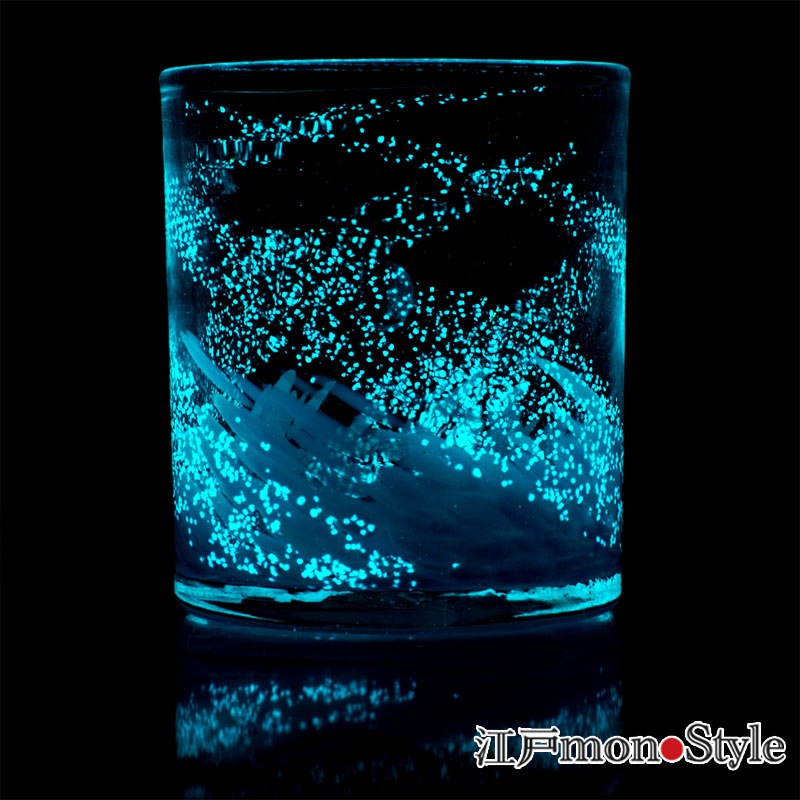 琉球ガラス】ロックグラス(海蛍/ブルー)【名入れ・メッセージ入れ可