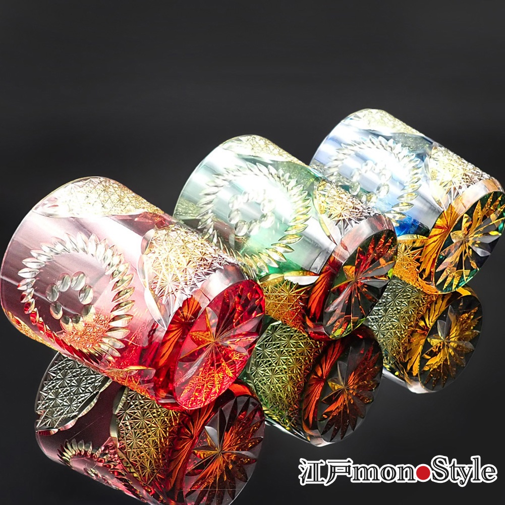 金赤被せ摘足氷コップ　鉢 金赤被せ摘足氷コップ 鉢