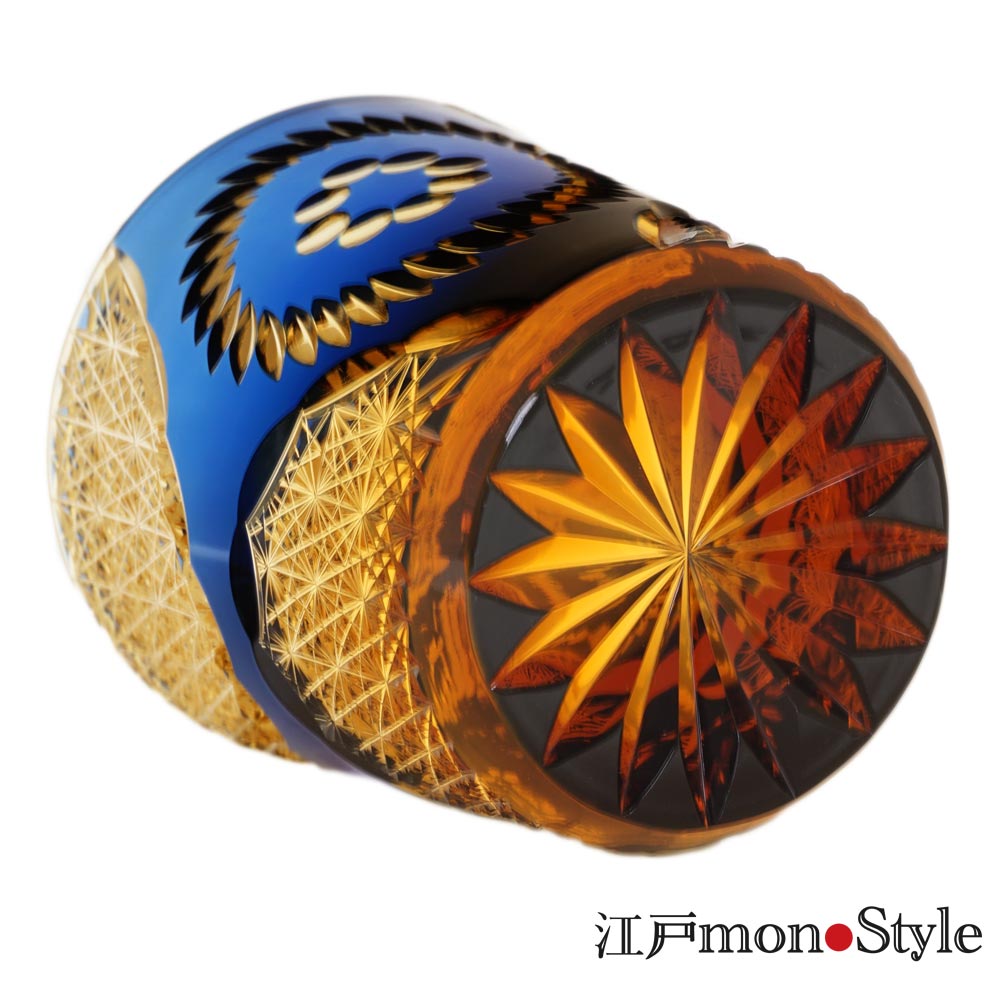 アンティーク⭐️コバルトブルー切子ガラス⭐️オルゴール付きリングケース⭐️蔵保管 アンティーク⭐️コバルトブルー切子ガラス⭐️オルゴール付き