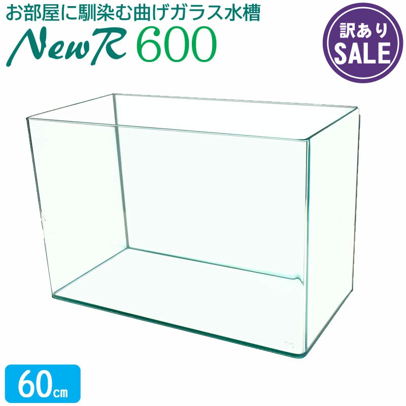 【訳あり】水槽 ニューアール600 (60×30×40cm 66L) NR600 アクアシステム 60cm水槽 熱帯魚 金魚 メダカ 水草 オールガラス 曲げガラス アクアリウム 用品【アウトレット】