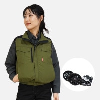 [Hon&Guan] 空調ベスト バッテリーセット （グリーン・XLサイズ） 大容量バッテリーセット