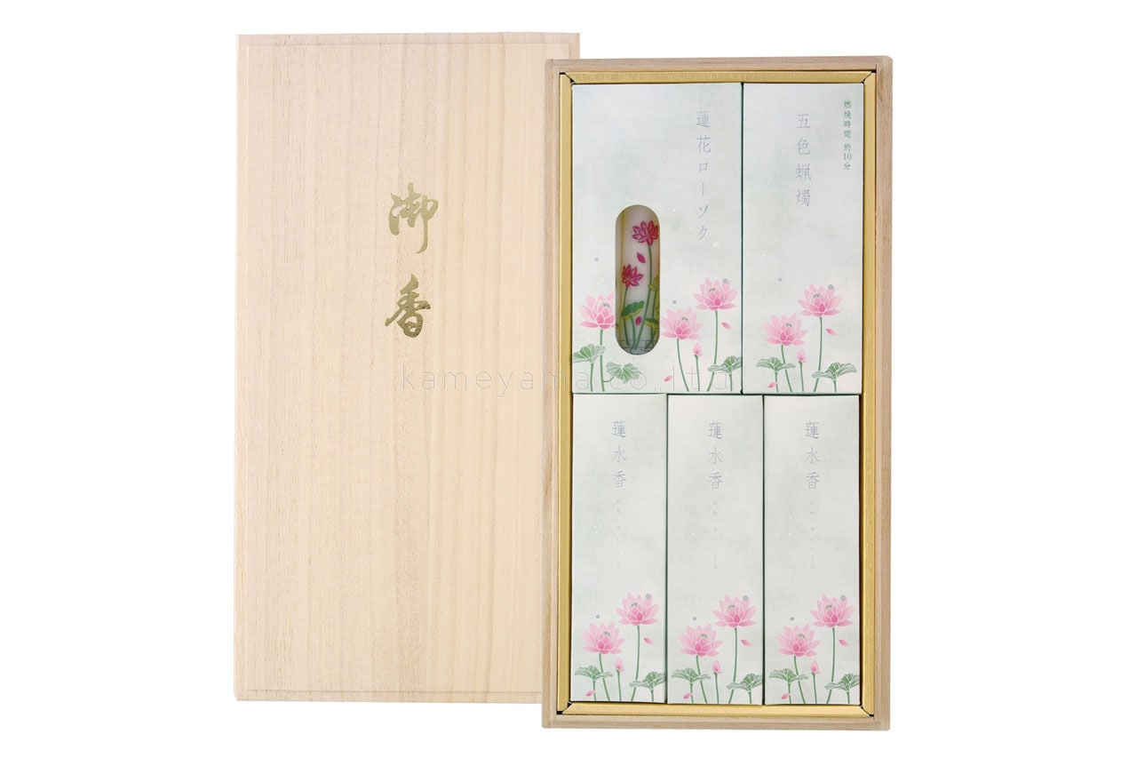 高嶺の花　3枚セット　クルセイド 蓮水香 ローソクセット | 灯りの店 | おかげ横丁公式オンラインショップ