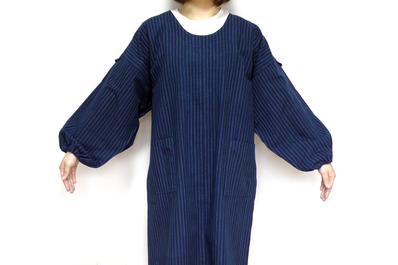 松阪木綿 割ぽう着（後ろボタン） | すべての商品 | おかげ横丁公式