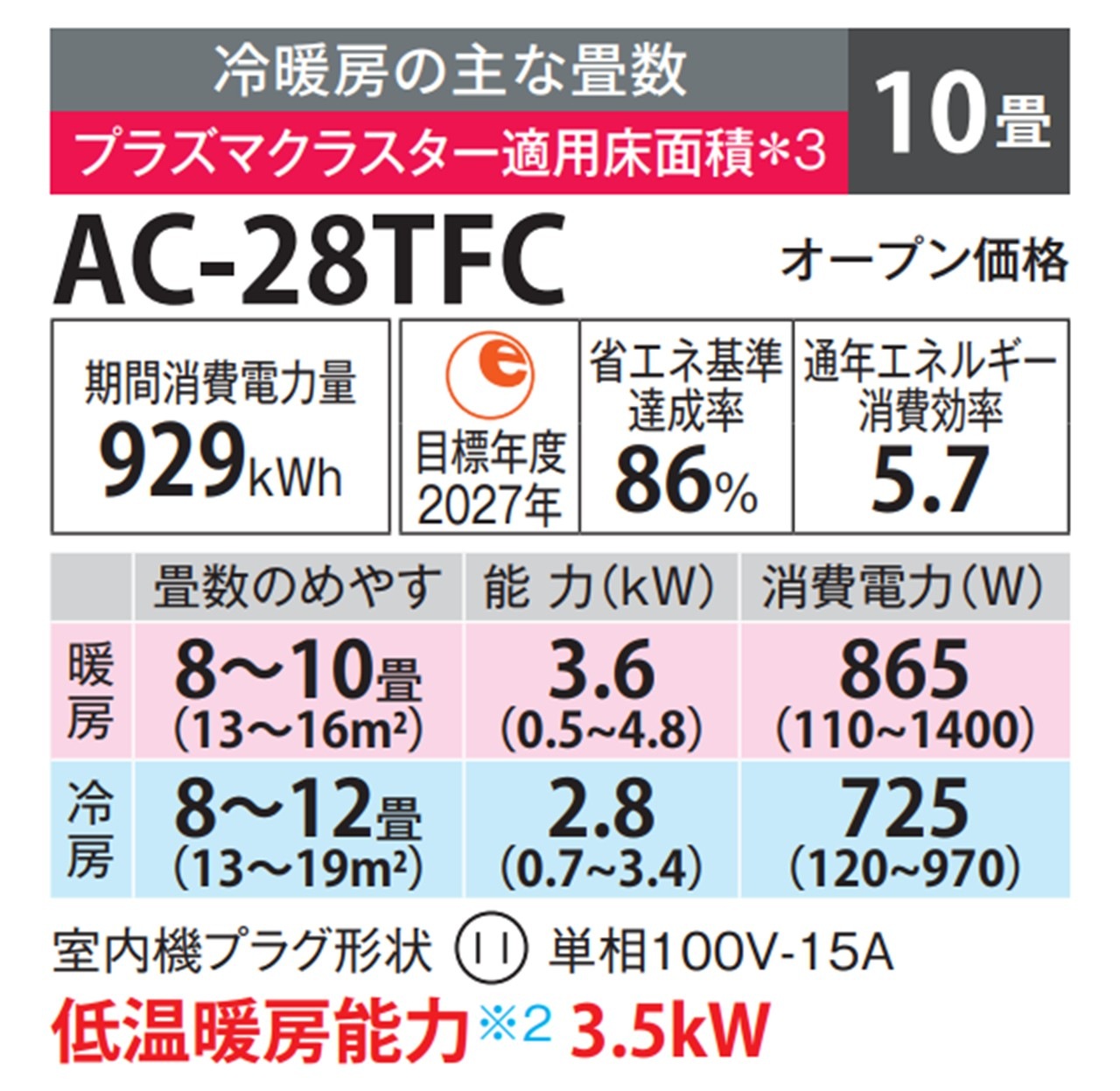 エアコン 10畳 シャープ SHARP 2025年モデル AC-28TFC プラズマクラスター 新品 発送のみ 離島不可
