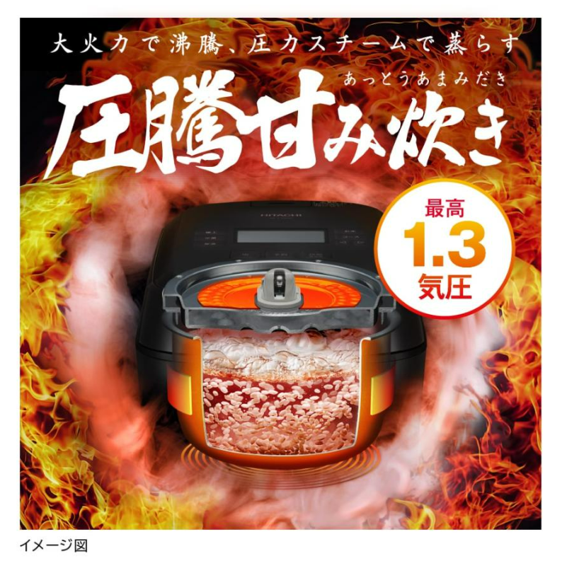 日立 RZ-V100JM W IH炊飯器 フロストホワイト 5.5合炊き 圧力&スチーム ふっくら御膳 RZV100JMW 送料無料 新品