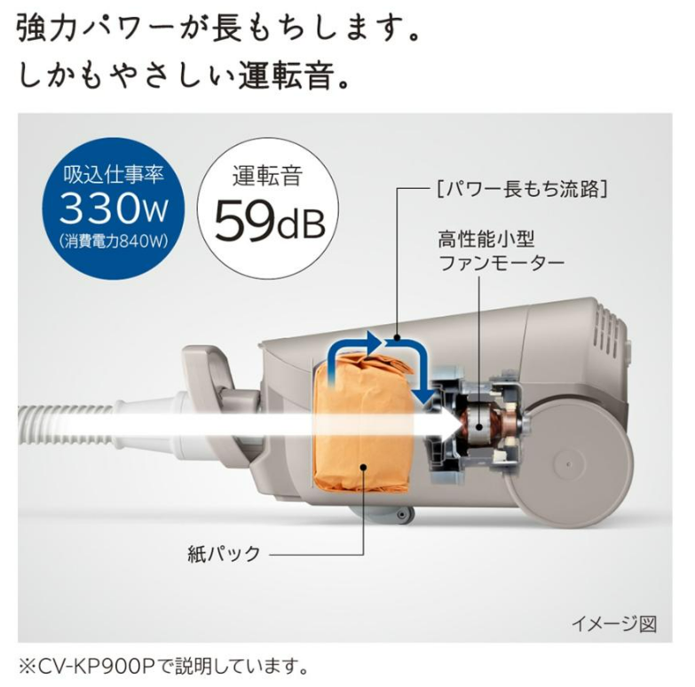 日立 HITACHI 掃除機 紙パック式クリーナー かるパック CV-KP900P-C CVKP900PC キャニスター 紙パック ベージュ 自走機能 新品 メーカー保証1年付