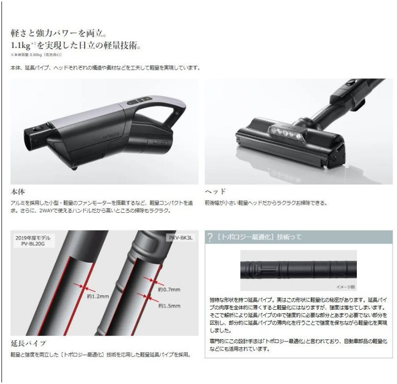 日立 掃除機 PKVBK3KV PKV-BK3K-V スティッククリーナー コードレス式 かるパックスティック 新品 送料無料 メーカー保証１年付
