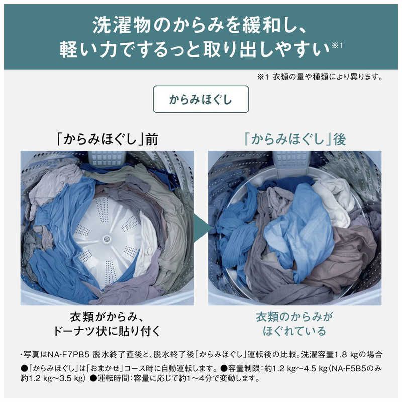 全自動洗濯機 7kg パナソニック Panasonic NA-F7PB5 (W) NA-F7PB5 W ホワイト 送料無料