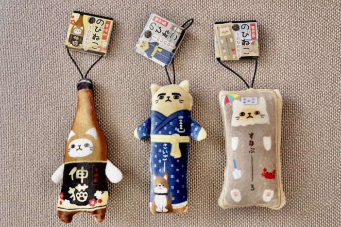 のびねこシリーズ！のびのびマスコット鹿児島限定 3種類セット【西郷