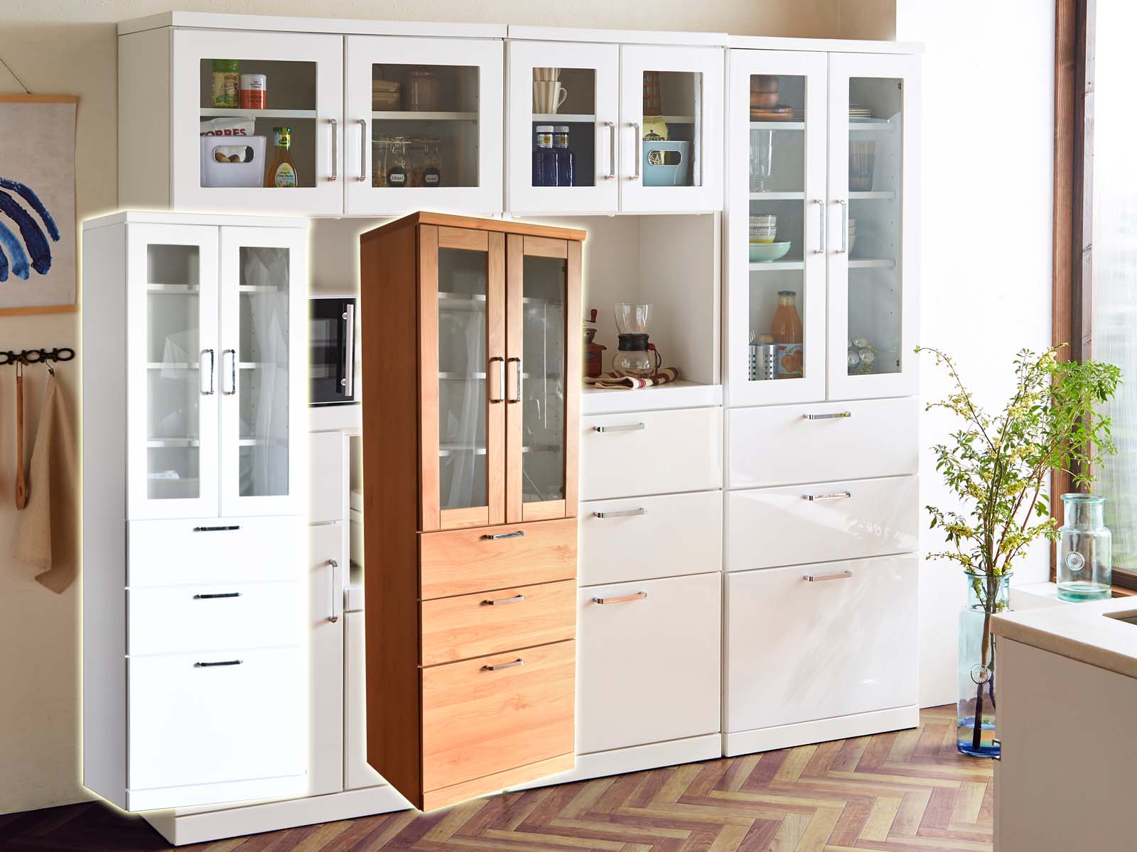 食器棚 キッチンボード 大川家具 114 OPゼファーD ※配送エリア限定※