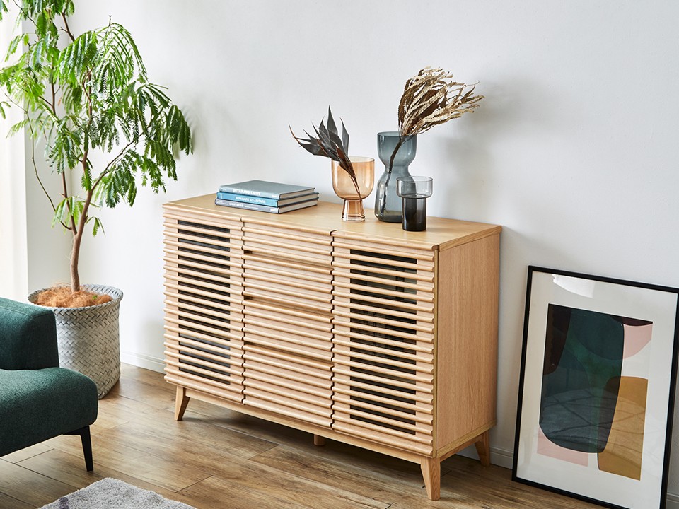 クーポン対象・送料無料／幅120cm 収納家具 キャビネット 木製