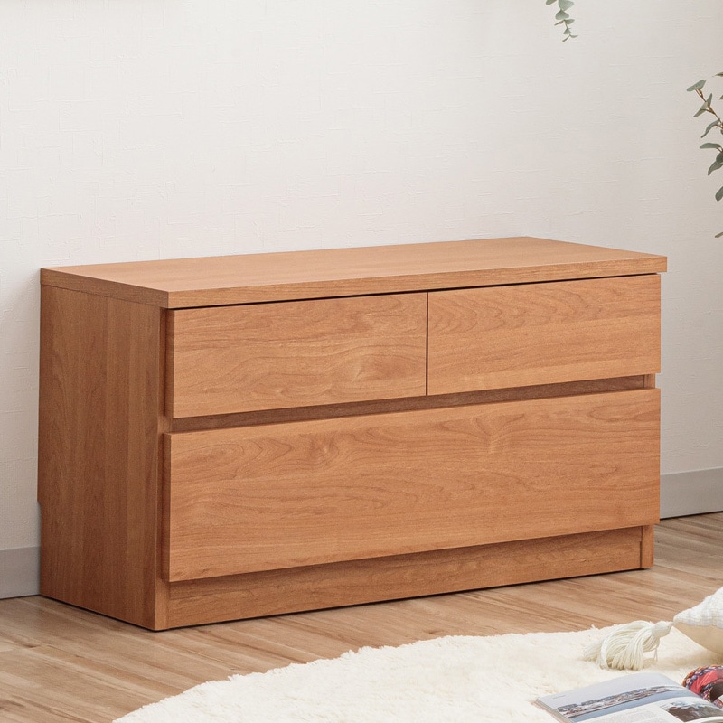 薄型チェスト 2段 | 完成品 幅75cm 奥行30cm 75cm 玄関ベンチ 【 薄型