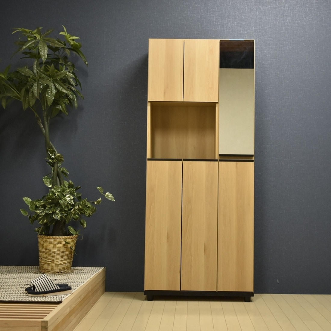 極美品　臼井家具工芸「十万石印」下駄箱 　　シューズボックス/靴箱　幅210cm Yahoo!オークション - 臼井家具工芸 十万石印 下駄箱 シューズ