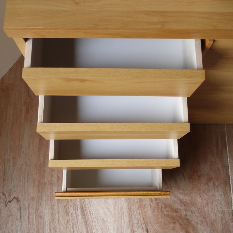 Memory Ⅱ シンプルな引戸の食器棚 ミドルタイプ 幅120cm 高さ