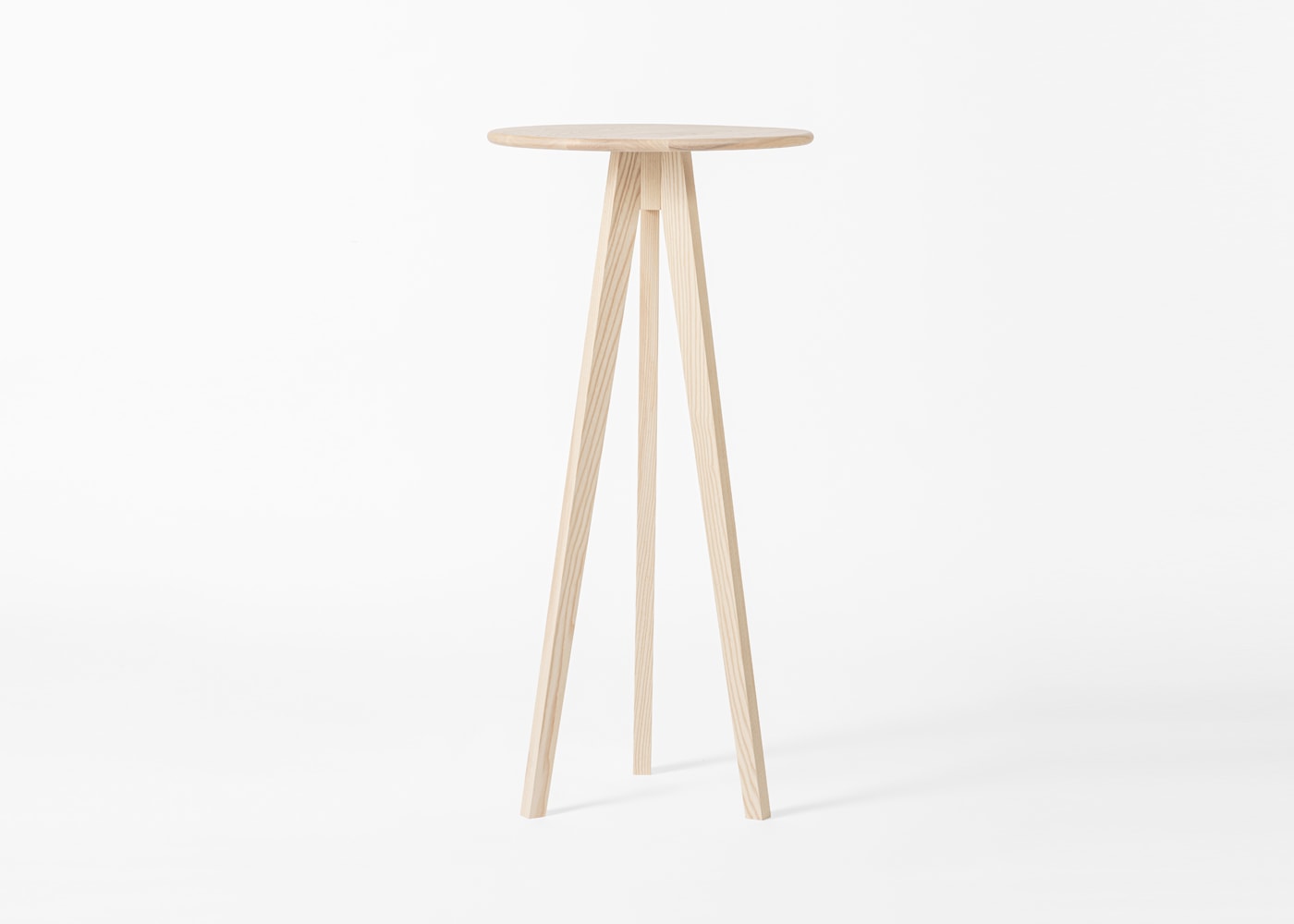 大川家具 スタンドテーブル 高さ105cm ホワイトアッシュ 無垢材 3本脚