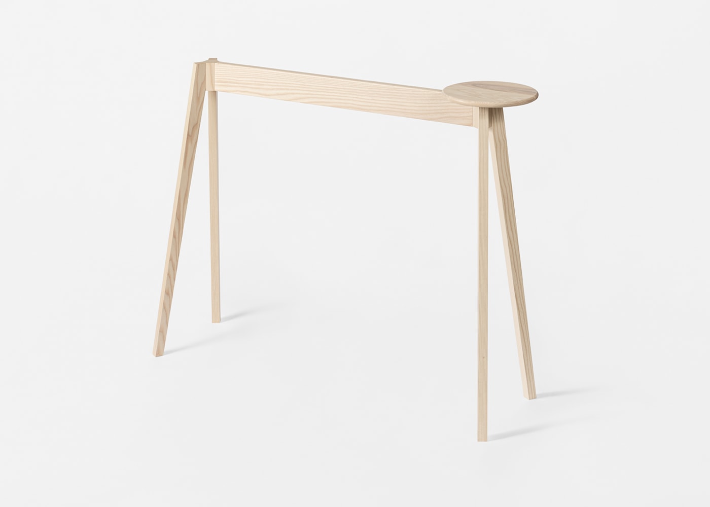 大川家具 サイクルラック 幅132cm 高さ105cm ホワイトアッシュ 無垢材 4本脚 ナチュラル 北欧インテリア ロードバイク マウンテンバイク 自転車スタンド ミニテーブル付 MITSUKI ミツキ［SHIKI］
