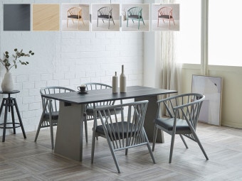 モリタインテリア工業 4人掛け ダイニングセット テーブル幅135cm タモ