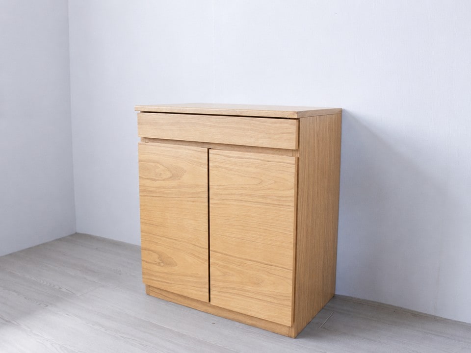 送料無料】【玄関先お渡し】 天然木 60㎝ 無垢 キャビネット デスク用