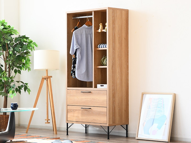 送料込み　木製　洋服タンス 楽天市場】チェスト ワードローブ タンス ハンガーラック