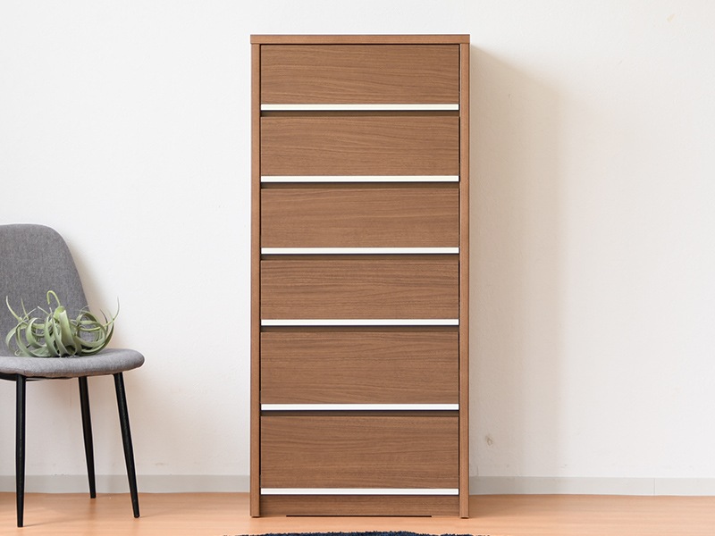 ローチェスト チェスト たんす 木製 6段 完成品 全段スライドレール