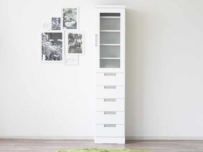 食器棚 隙間収納 すき間 幅40cm ガラス戸 ハイタイプ おしゃれ 棚