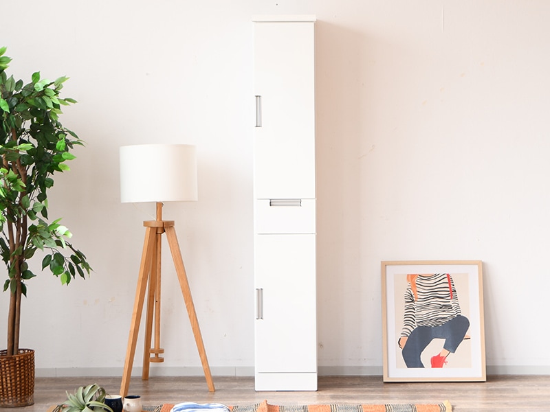 食器棚 隙間収納 すき間 幅40cm ハイタイプ おしゃれ 棚 開き戸 引出し