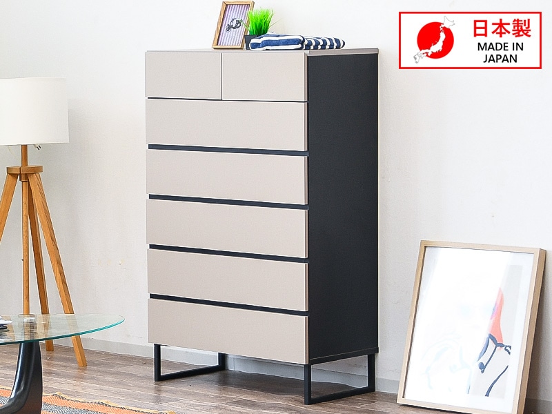 大川家具 チェスト 収納 6段 タンス ハイチェスト 幅80 日本製 ハイチェスト チェスト 幅80cm リビング収納 衣類収納 タンス