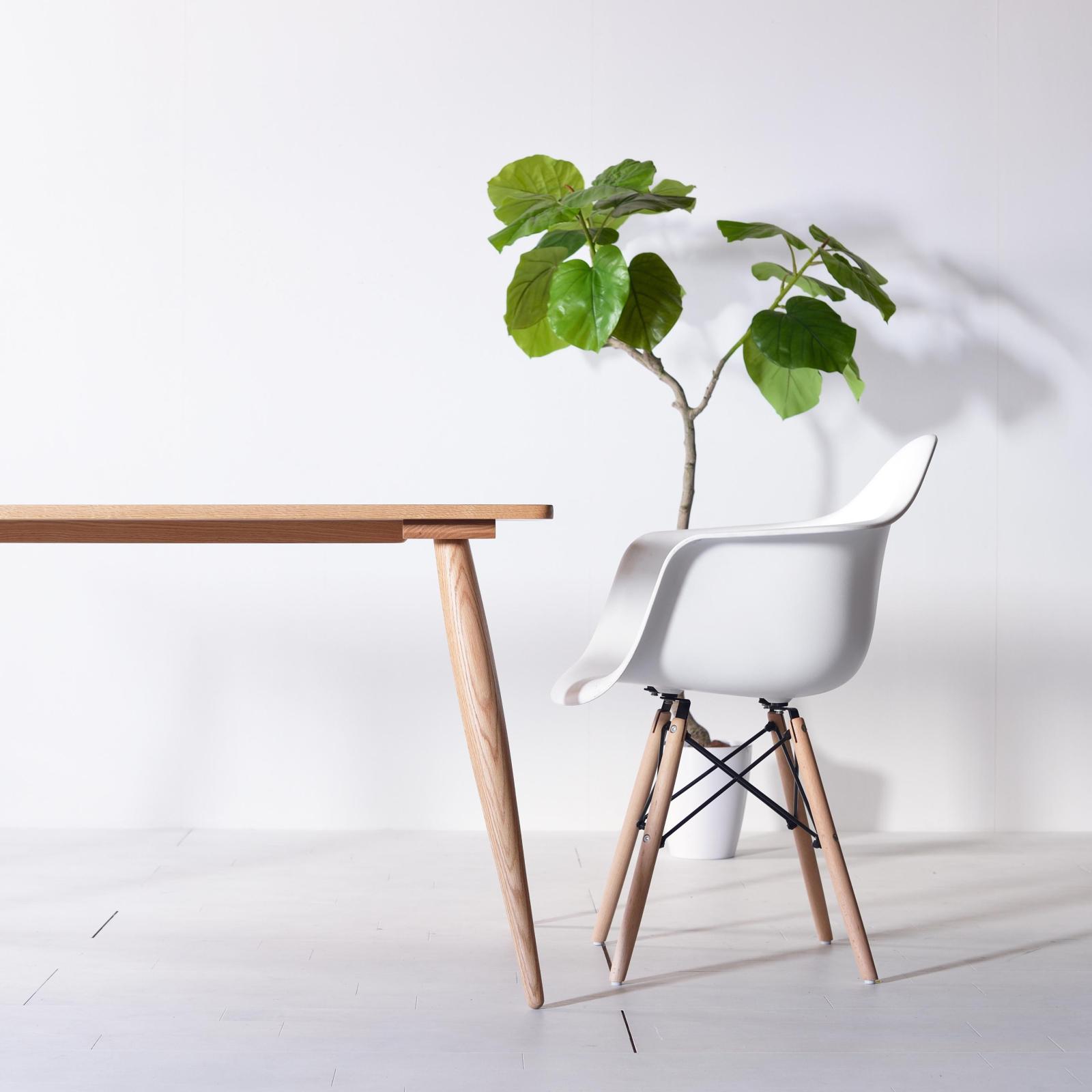 60年代のテイストを 】 ナインダイニングテーブル 120 オーク | 店舗