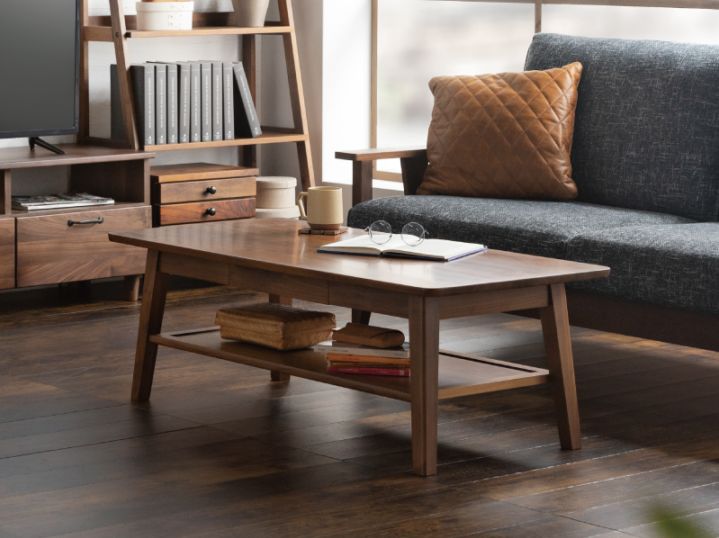 送料無料】幅95㎝ 幅115㎝ 贅沢にウォールナット無垢を使用した