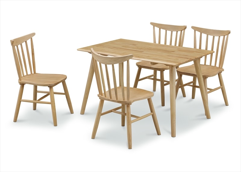 ダイニングテーブル椅子セット　幅130 大川家具 ダイニング5点 130テーブル チェア 食卓 食卓セット 背もたれあり