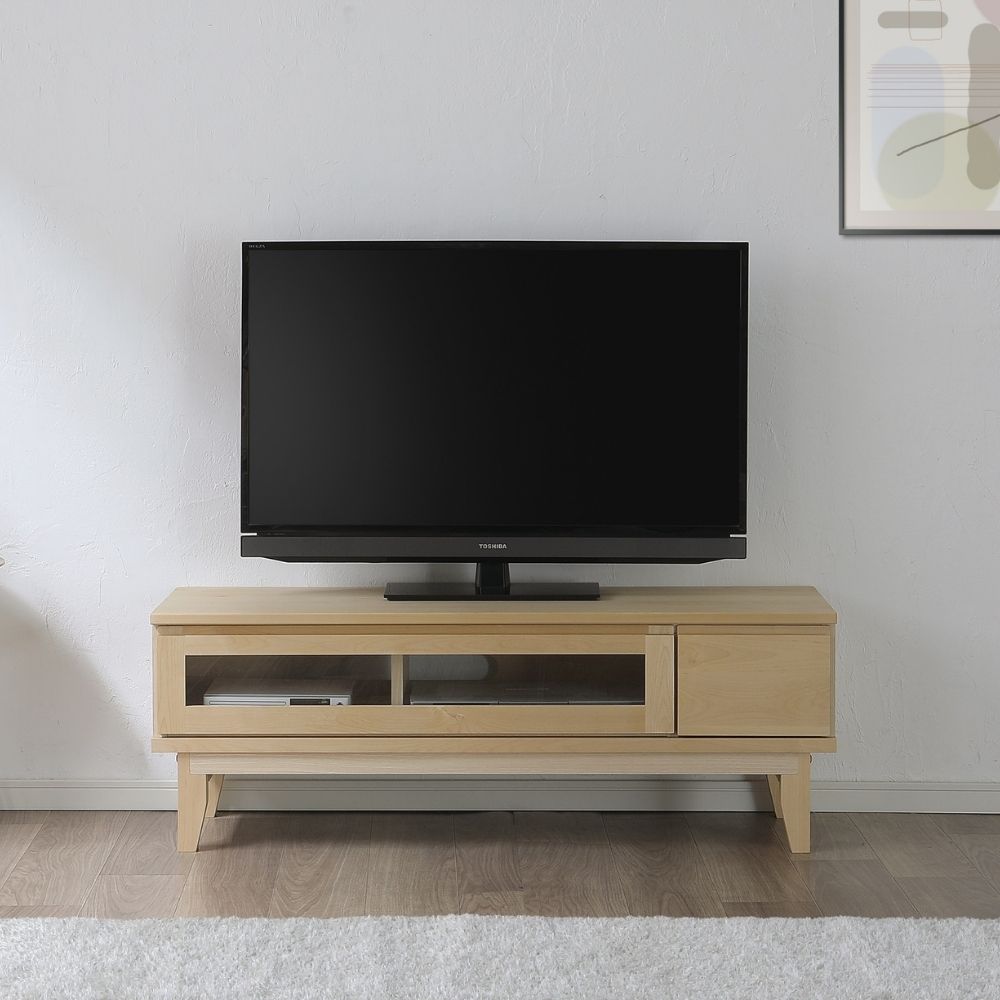      -lahm- ラーム 120TVボード｜完成品 国産家具 バーチ無垢材 開梱設置 幅120 テレビボード 収納 北欧 シンプル 岡製作所