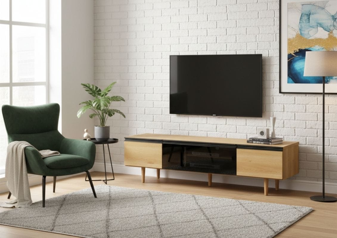 未使用品 吉桂 「RUSO ルソー」 インダストリアルTVボード ダメージ加工 louis- ルイ 150TVボード（ブラウン/ナチュラル） | 店舗,有限会社岡