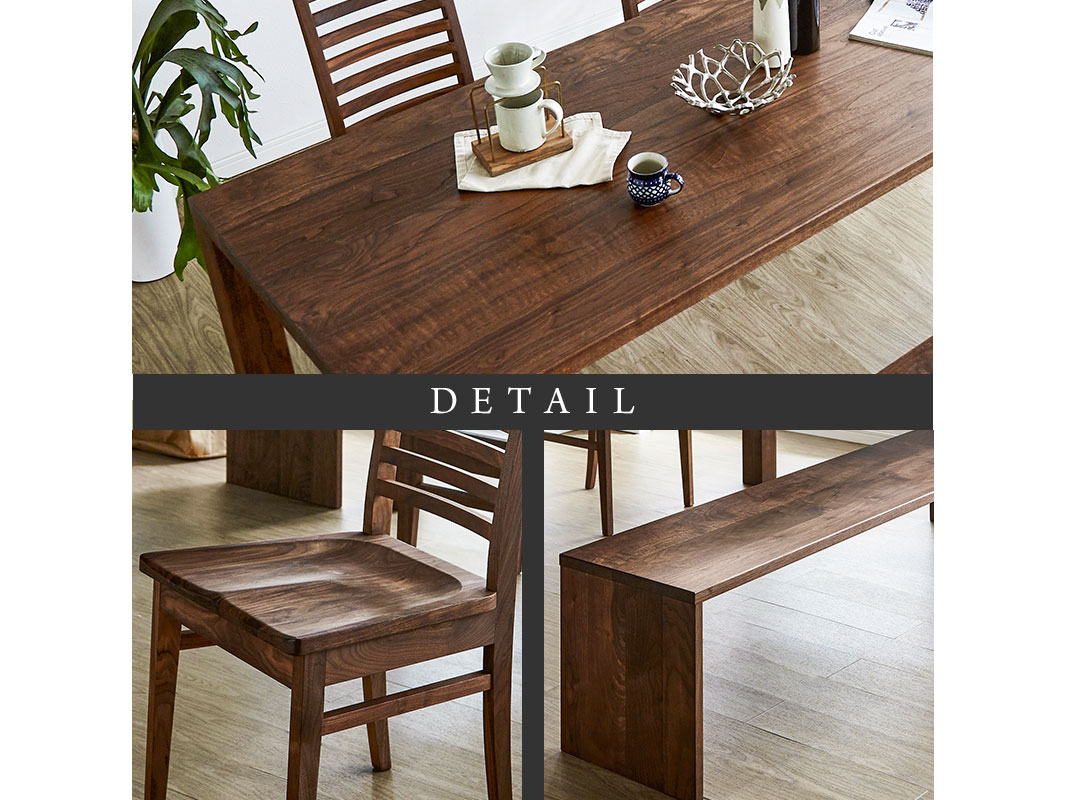 大川家具】無垢材 ダイニングテーブルセット 凛 幅1800【設置/組立て